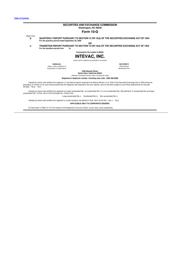 Thumbnail Intevac
 10-Q Quarterly Report FY 