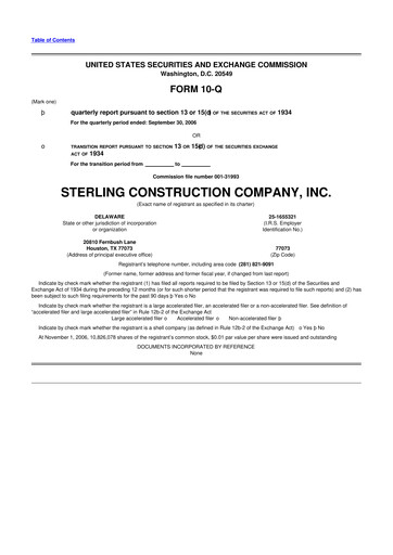 Thumbnail Sterling Infrastructure 10-Q Quarterly Report FY 