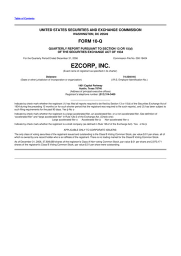 Thumbnail EZCorp 10-Q Quarterly Report FY 