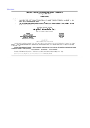 Thumbnail Applied Materials 10-Q Quarterly Report FY 
