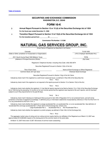 Miniature Natural Gas Services Group 10-K Rapport annuel 