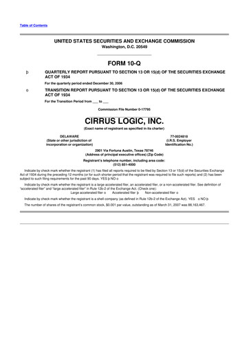 Thumbnail Cirrus Logic
 10-Q Quarterly Report FY 