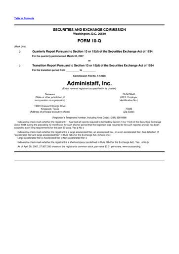 Thumbnail Insperity
 10-Q Quarterly Report FY 