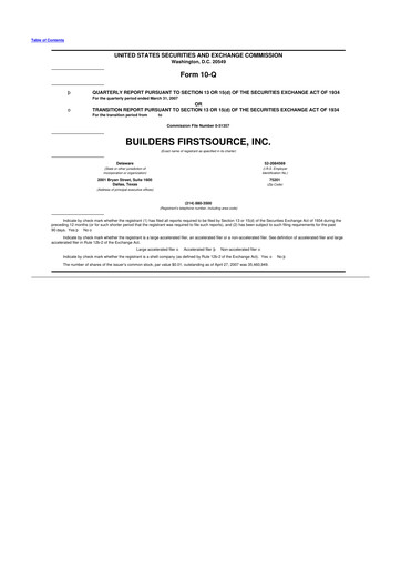 Miniature Builders FirstSource
 10-Q Rapport trimestriel  