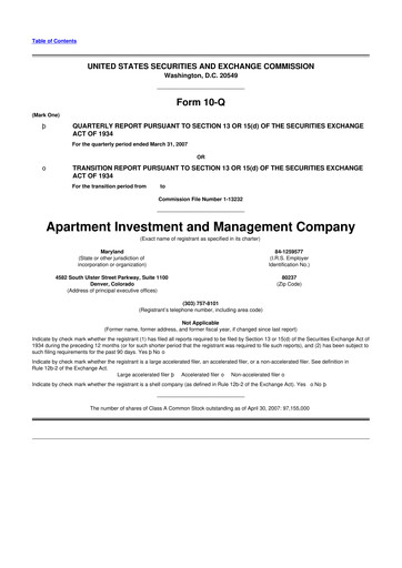 Thumbnail Aimco 10-Q Quarterly Report FY 