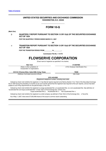 Thumbnail Flowserve
 10-Q Quarterly Report FY 