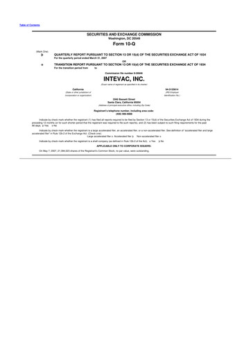 Thumbnail Intevac
 10-Q Quarterly Report FY 