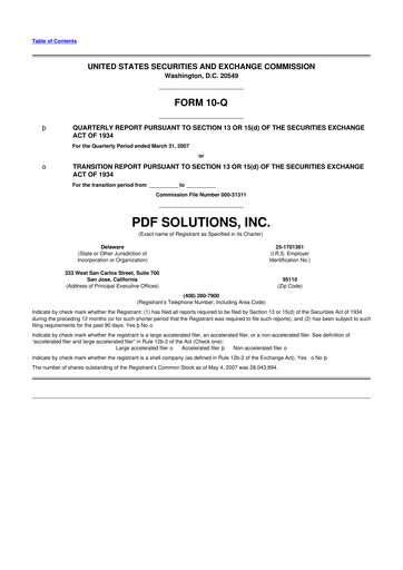 Thumbnail PDF Solutions 10-Q Quarterly Report FY 