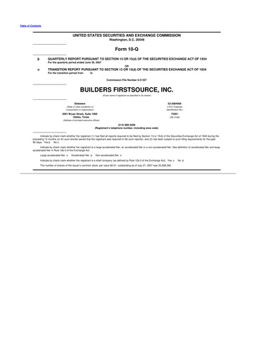 Miniature Builders FirstSource
 10-Q Rapport trimestriel  