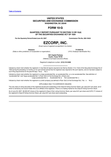 Thumbnail EZCorp 10-Q Quarterly Report FY 