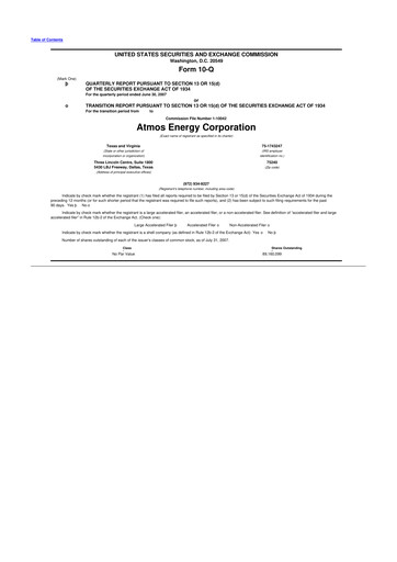 Vorschaubild Atmos Energy 10-Q Quartalsbericht  