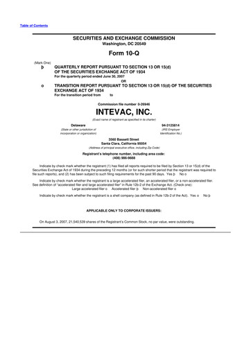 Thumbnail Intevac
 10-Q Quarterly Report FY 