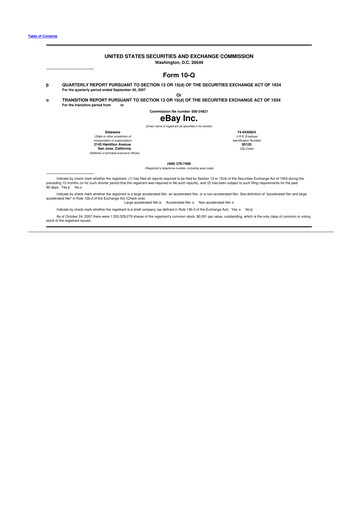 Thumbnail eBay 10-Q Quarterly Report FY 