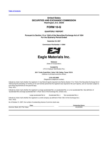 Thumbnail Eagle Materials
 10-Q Quarterly Report FY 