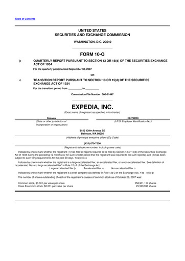 Vorschaubild Expedia Group 10-Q Quartalsbericht  