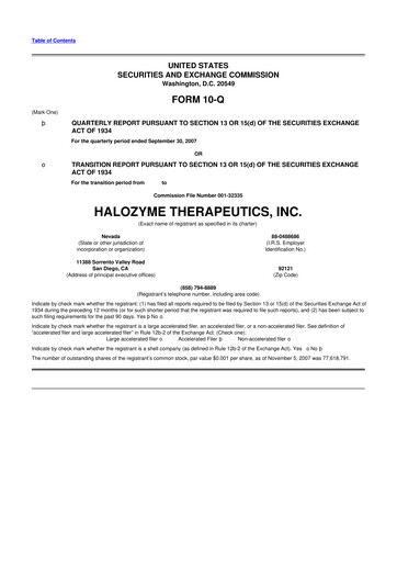 Thumbnail Halozyme Therapeutics 10-Q Quarterly Report FY 