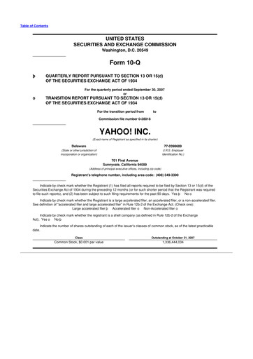 Thumbnail Yahoo Inc. 10-Q Quarterly Report FY 