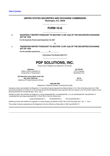 Thumbnail PDF Solutions 10-Q Quarterly Report FY 