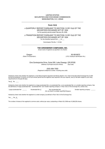 Thumbnail The Greenbrier Companies
 10-Q Quarterly Report FY 