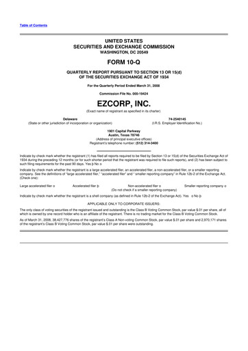 Thumbnail EZCorp 10-Q Quarterly Report FY 