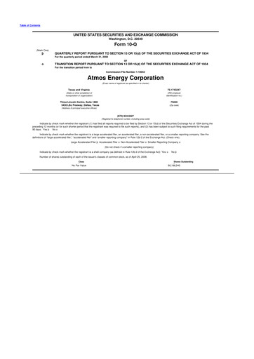 Vorschaubild Atmos Energy 10-Q Quartalsbericht  