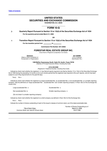 Thumbnail Forestar Group
 10-Q Quarterly Report FY 