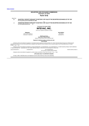 Thumbnail Intevac
 10-Q Quarterly Report FY 