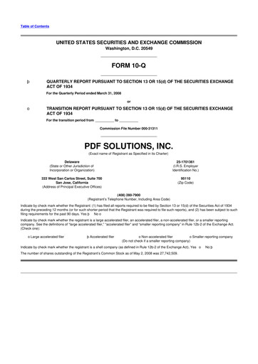 Thumbnail PDF Solutions 10-Q Quarterly Report FY 