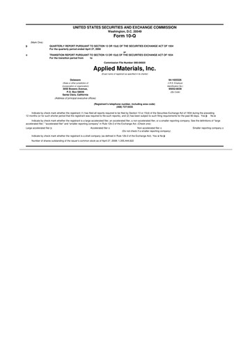 Thumbnail Applied Materials 10-Q Quarterly Report FY 