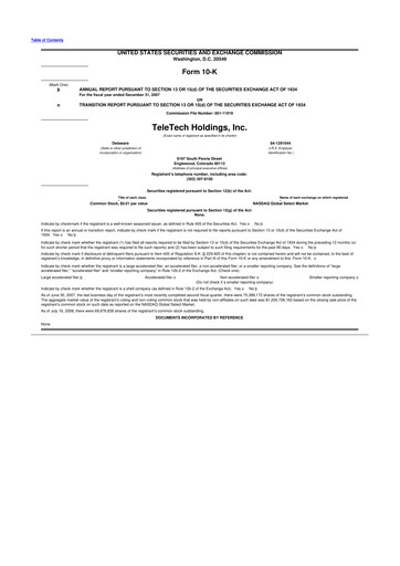 Thumbnail TTEC 10-K Annual Report 
