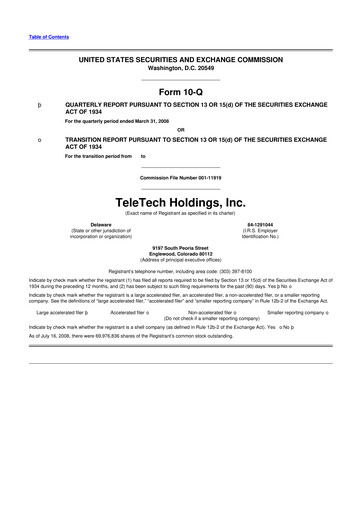 Thumbnail TTEC 10-Q Quarterly Report FY 
