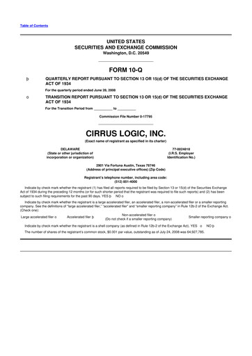 Thumbnail Cirrus Logic
 10-Q Quarterly Report FY 