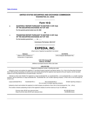 Vorschaubild Expedia Group 10-Q Quartalsbericht  