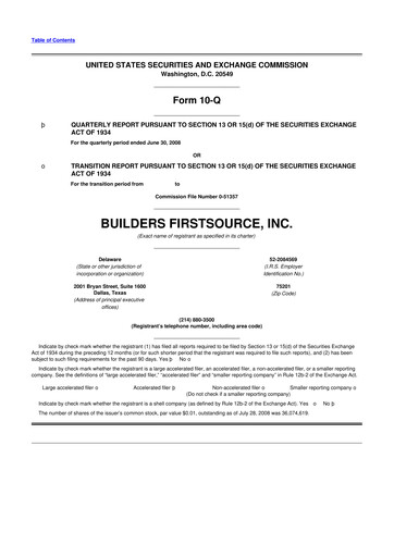 Miniature Builders FirstSource
 10-Q Rapport trimestriel  