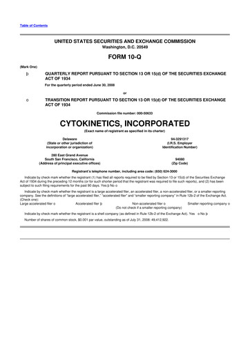 Thumbnail Cytokinetics
 10-Q Quarterly Report FY 