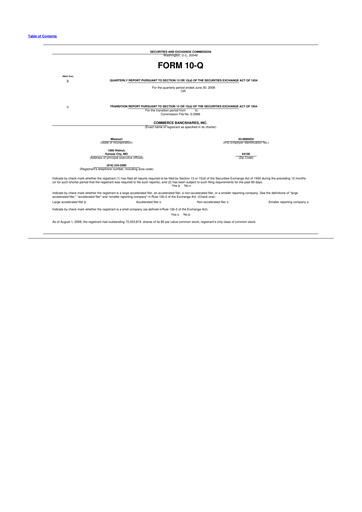 Vorschaubild Commerce Bancshares
 10-Q Quartalsbericht  