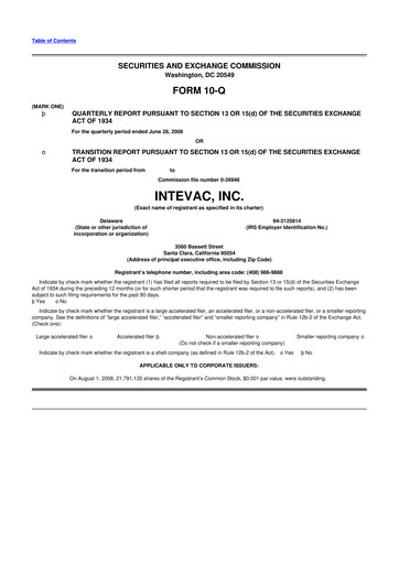 Thumbnail Intevac
 10-Q Quarterly Report FY 