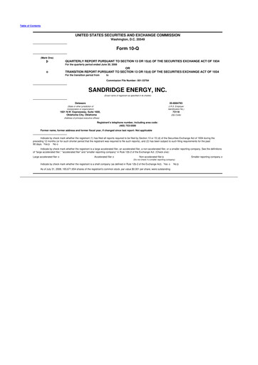 Thumbnail SandRidge Energy
 10-Q Quarterly Report FY 