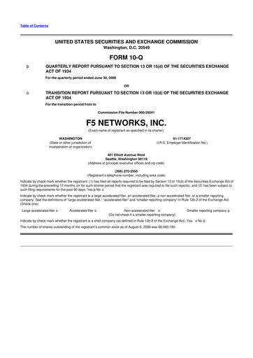 Vorschaubild F5 10-Q Quartalsbericht  