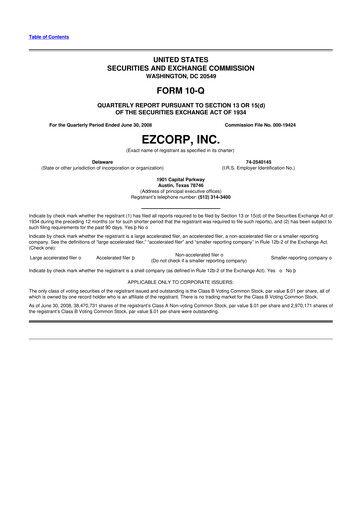 Thumbnail EZCorp 10-Q Quarterly Report FY 