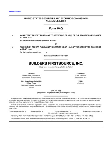 Miniature Builders FirstSource
 10-Q Rapport trimestriel  