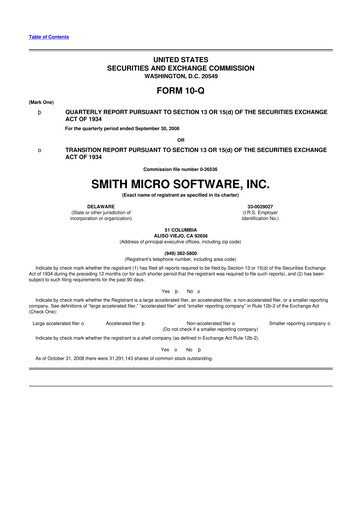 Thumbnail Smith Micro Software
 10-Q Quarterly Report FY 