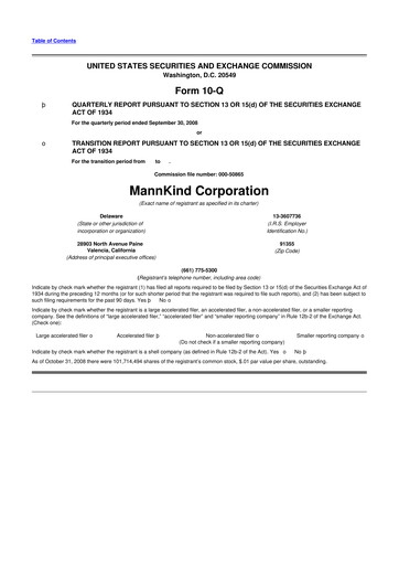 Thumbnail MannKind Corp 10-Q Quarterly Report FY 