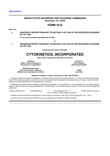 Thumbnail Cytokinetics
 10-Q Quarterly Report FY 