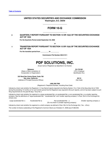 Thumbnail PDF Solutions 10-Q Quarterly Report FY 