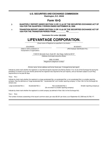 Thumbnail Lifevantage 10-Q Quarterly Report FY 