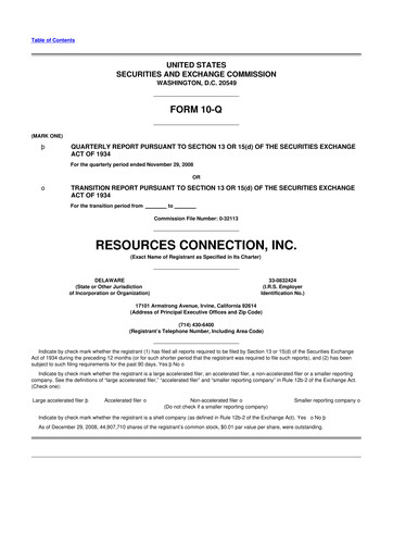 Thumbnail RGP (Resources Connection) 10-Q Quarterly Report FY 