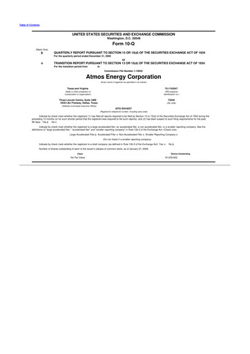 Vorschaubild Atmos Energy 10-Q Quartalsbericht  