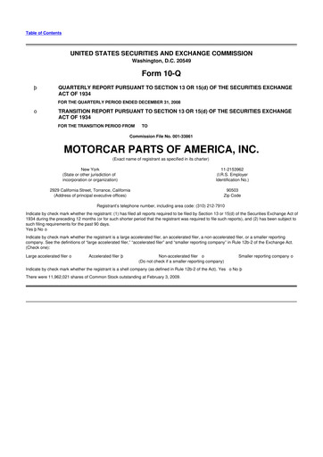 Vorschaubild Motorcar Parts of America 10-Q Quartalsbericht  