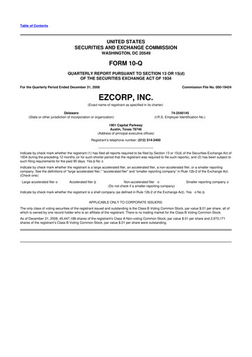 Thumbnail EZCorp 10-Q Quarterly Report FY 